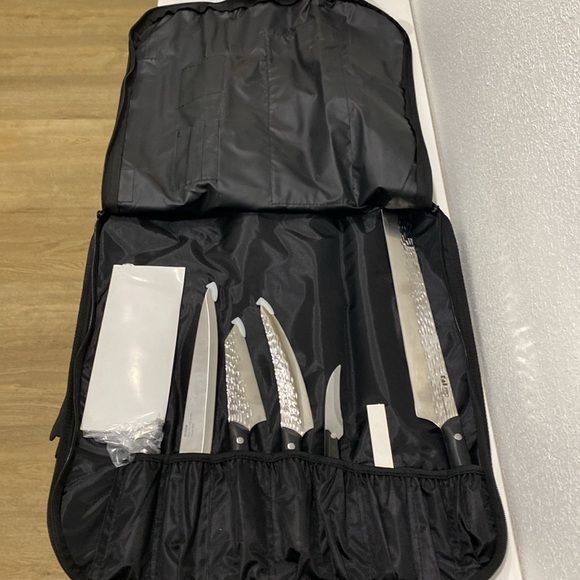 NWOT KAI PROfessional Chef 7-piece Cutlery set with 8 Pocket Roll - Picture 8 of 14